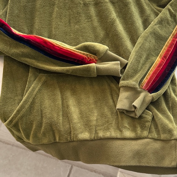 Aviator Nation army green velour hoodie - Picture 3 of 5